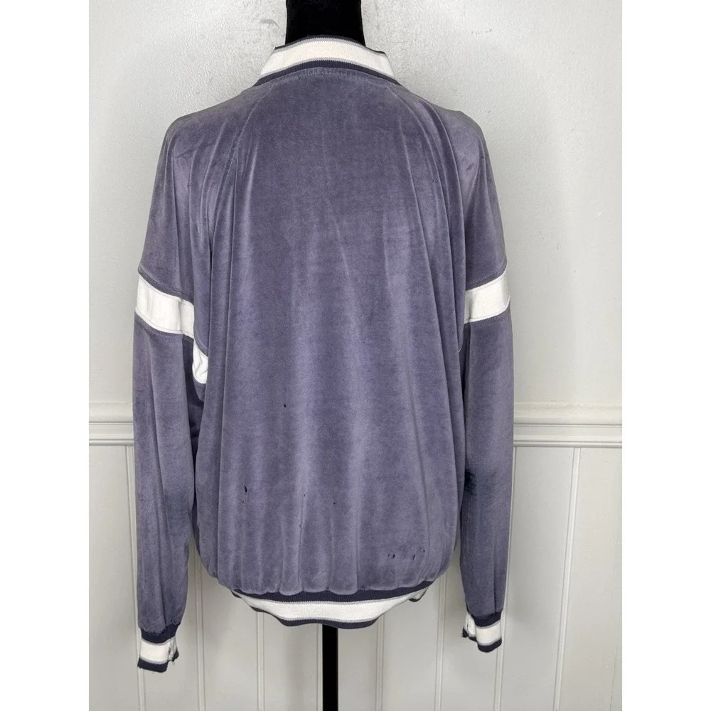 Vintage Christian Dior Track Jacket M Blue Velour Archive 90s Unisex Streetwear